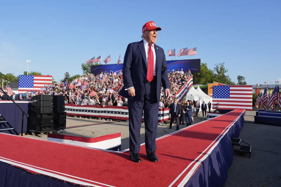 President Donald J. Trump addresses media amid escalating trade tensions with the EU and Mexico, July 2025.