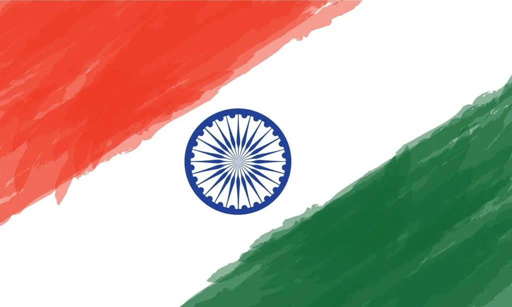 India-flag-art Creative artwork of the Indian national flag, showcasing the tricolor and Ashoka Chakra in a vibrant artistic design celebrating India’s heritage and Independence Day.