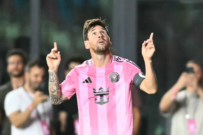 Lionel Messi in action for Inter Miami CF, showcasing his skill and vision on the pitch