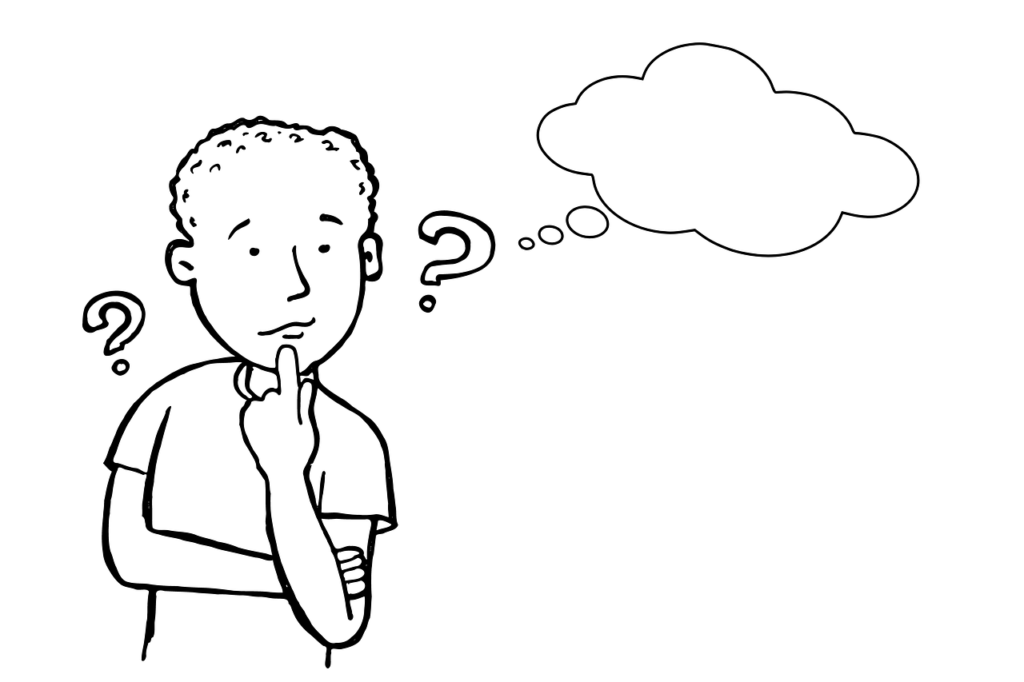 Sketch of a young Nepali man sitting and thinking, symbolizing the frustration and uncertainty of youth on September 8.