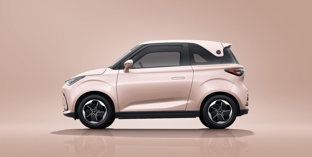 Kaiyi E-Qute electric car parked in Nepal, showcasing its compact and modern design.