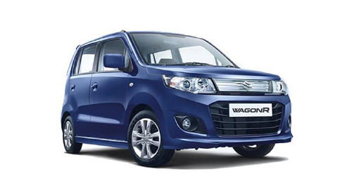 Maruti Suzuki Wagon R parked on a street in Nepal, showing its tall hatchback design