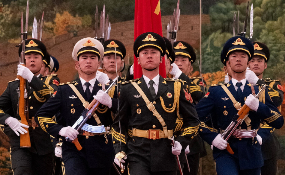 Classified military briefing materials showing strategic maps of the Taiwan Strait reviewed by U.S. defense officials.