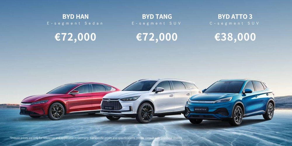 Different BYD cars prices and the sold units.