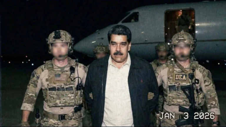 Venezuelan president under arrest during a high-profile international operation.
